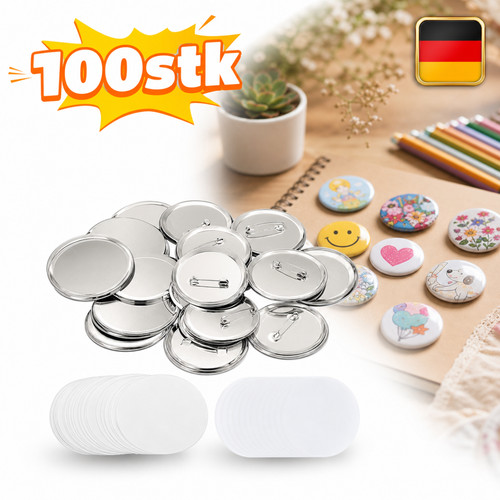 100 stk buttonrohlinge für - buttonrohlinge,